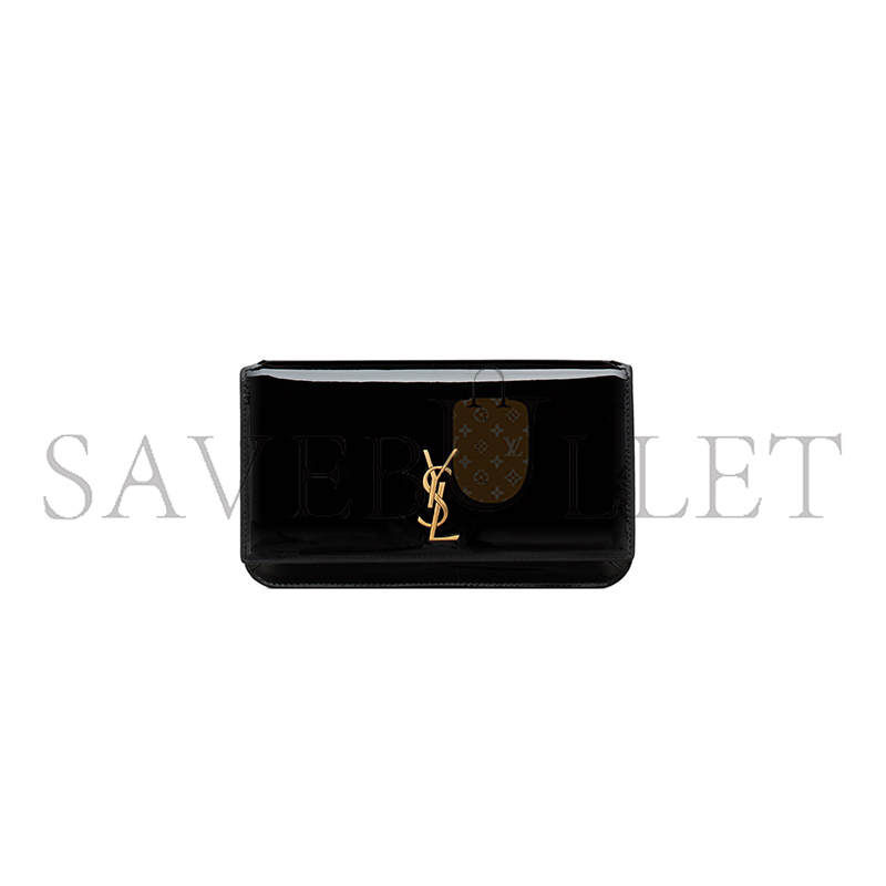 YSL CASSANDRE PHONE HOLDER IN PATENT LEATHER 808548BMIIJ1000 (18*11*2.5cm)